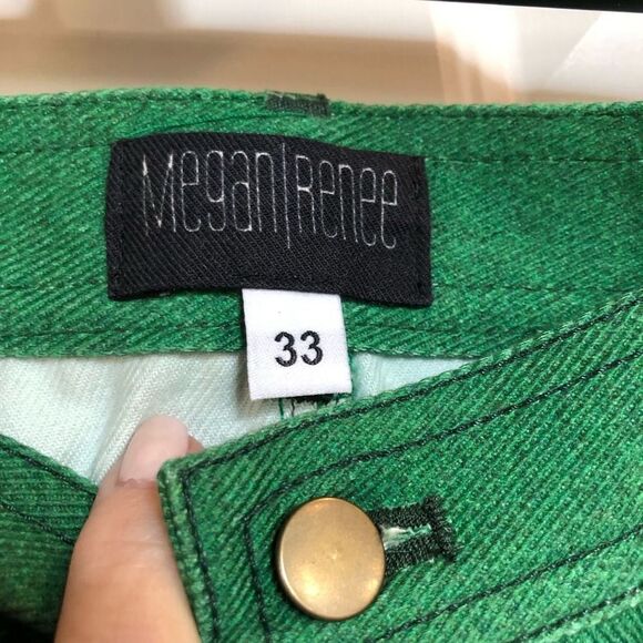 MEGAN RENEE - 🎉HP x 3🎉 NWOT - L Sz 33 (12/14) Green Denim Bodycon Mini Skirt - Picture 8 of 16
